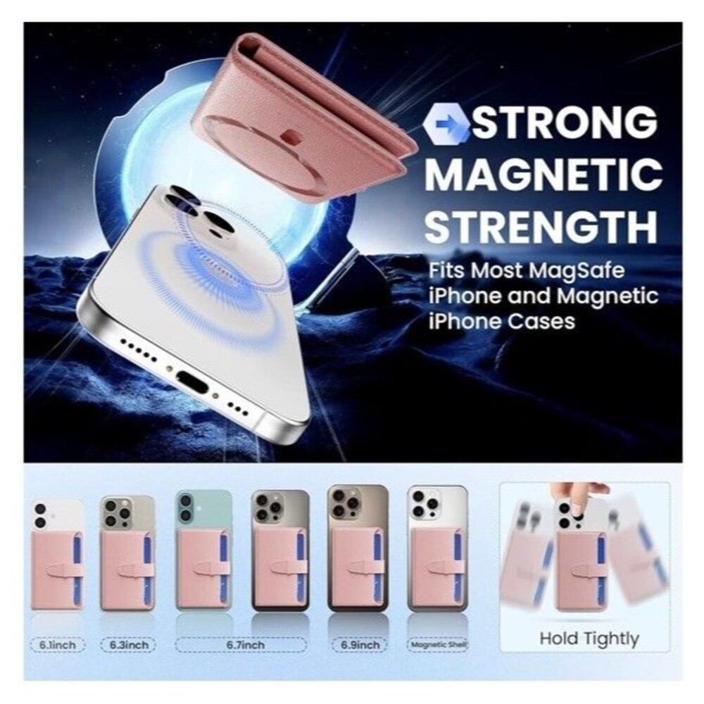 MagSafe Wallet for iPhone 12-16 Pro Max,‎ RFID, Find My, 4 Slots, Strong Magnet